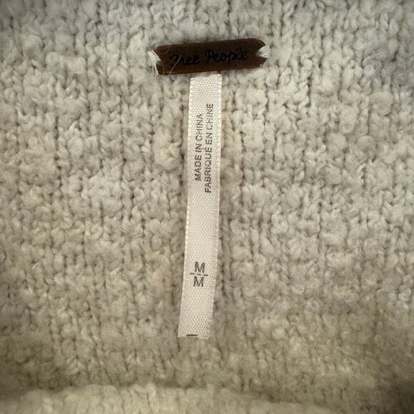Free People Stormy Pullover Wool Alpaca Blend Sweater in Oatmeal Heather Size M - Picture 7 of 9